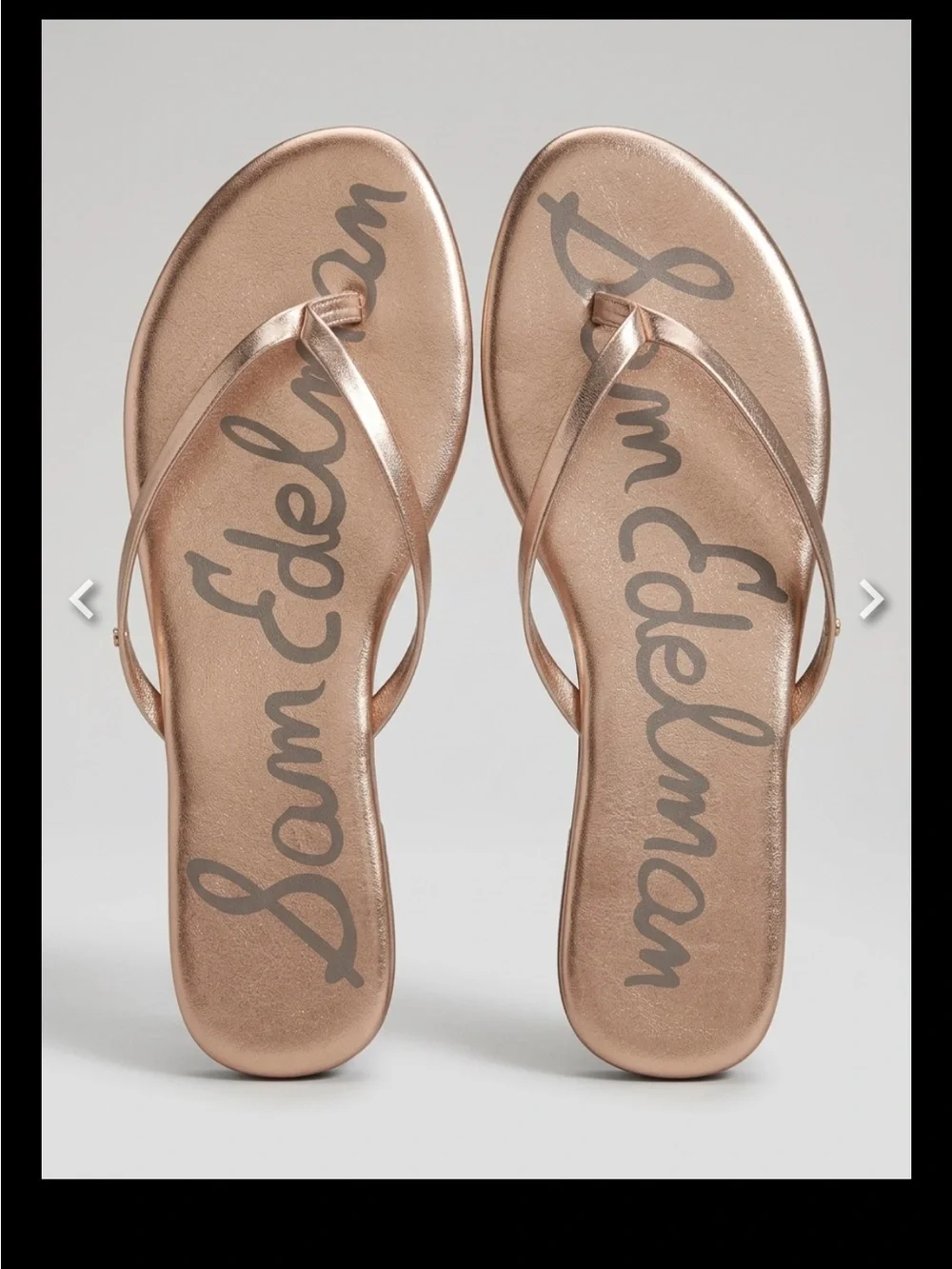 Sam Edelman Oliver Metallic Rose Gold Leather Flip Flop Sandals 11M - Picture 2 of 5